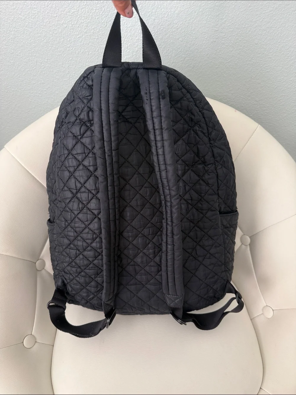 Mz Wallace Metro Quilted Black  Backpack Everyday Pack Read Description